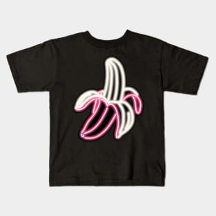 Pink Neon Banana Bar Sign Kids T-Shirt